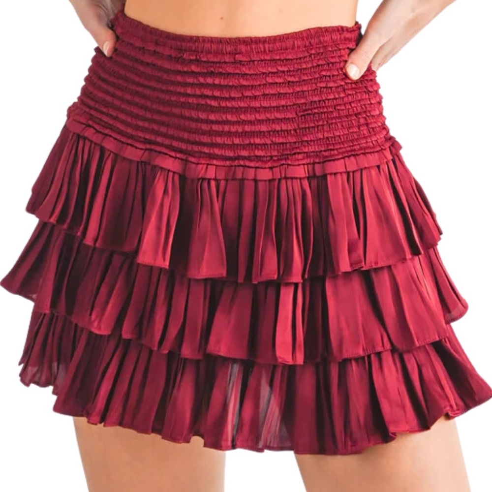 Emily Smock Skort, Wine Color, Size: Large - Picture 3 of 3